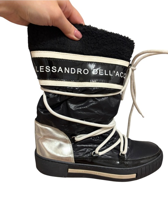 Alessandro Dell'Acqua Shoes - Alessandro Dell’Acqua Y2K Black & Silver Winter Snow Boots